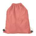 Pastel Red And Grey Tattersall Print Drawstring Bag