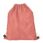 Pastel Red And Grey Tattersall Print Drawstring Bag