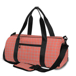 Pastel Red And Grey Tattersall Print Gym Bag