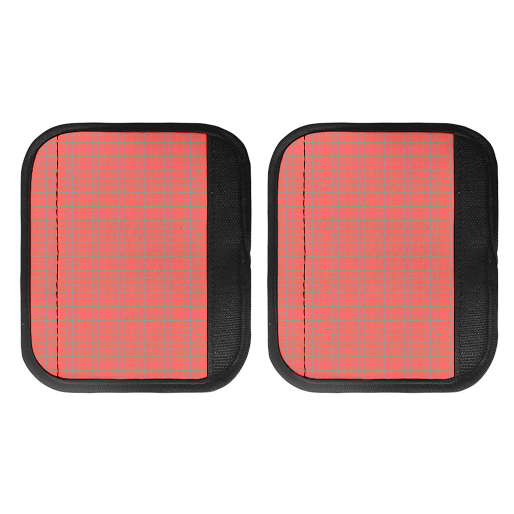 Pastel Red And Grey Tattersall Print Handle Covers