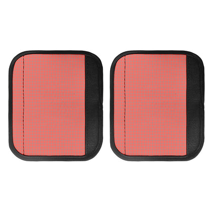 Pastel Red And Grey Tattersall Print Handle Covers
