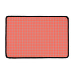 Pastel Red And Grey Tattersall Print Kitchen Mat