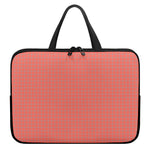 Pastel Red And Grey Tattersall Print Laptop Sleeve With Handle