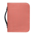 Pastel Red And Grey Tattersall Print Leather Bible Cover