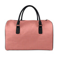 Pastel Red And Grey Tattersall Print Leather Duffel Bag