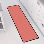 Pastel Red And Grey Tattersall Print Long Kitchen Mat