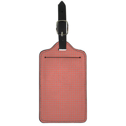 Pastel Red And Grey Tattersall Print Luggage Tag