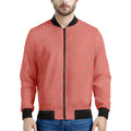 Pastel Red And Grey Tattersall Print Men's Bomber Jacket