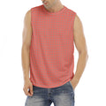 Pastel Red And Grey Tattersall Print Men's Fitness Tank Top