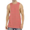Pastel Red And Grey Tattersall Print Men's Muscle Tank Top