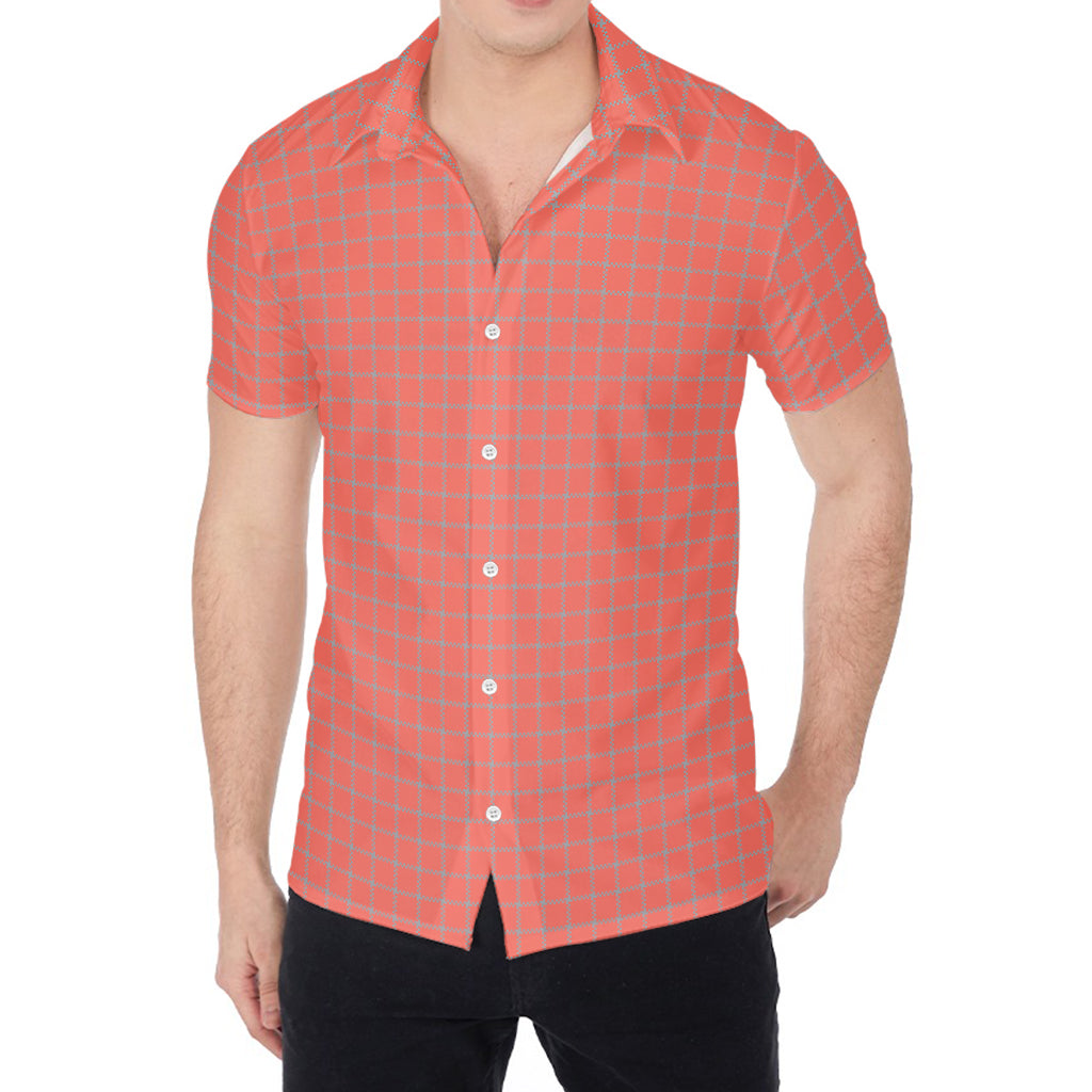 Pastel Red And Grey Tattersall Print Men's Shirt