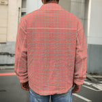 Pastel Red And Grey Tattersall Print Men's Shirt Jacket
