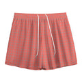 Pastel Red And Grey Tattersall Print Mesh Shorts
