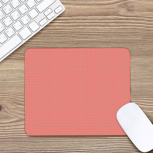 Pastel Red And Grey Tattersall Print Mouse Pad