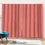 Pastel Red And Grey Tattersall Print Pencil Pleat Curtains
