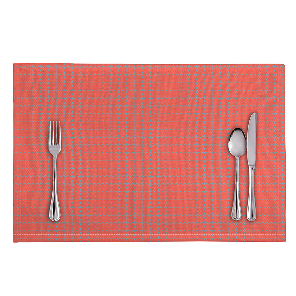 Pastel Red And Grey Tattersall Print Placemat