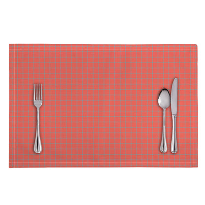Pastel Red And Grey Tattersall Print Placemat