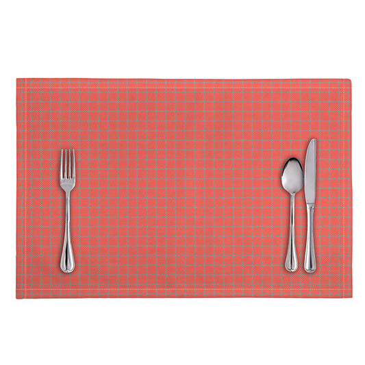 Pastel Red And Grey Tattersall Print Placemat