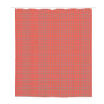 Pastel Red And Grey Tattersall Print Polyester Shower Curtain