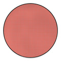 Pastel Red And Grey Tattersall Print Round Floor Mat
