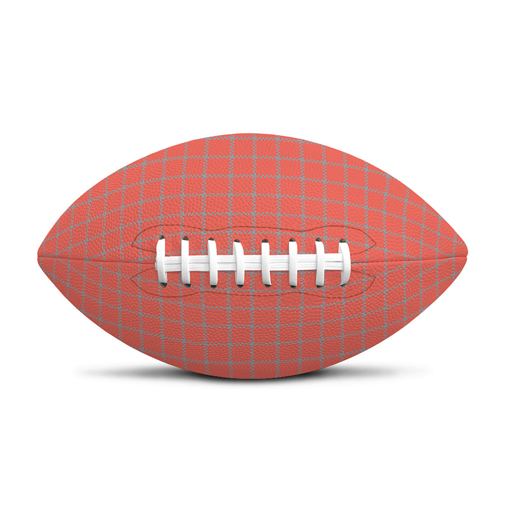 Pastel Red And Grey Tattersall Print Rugby Ball