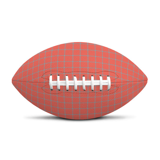 Pastel Red And Grey Tattersall Print Rugby Ball
