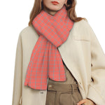 Pastel Red And Grey Tattersall Print Scarf