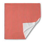 Pastel Red And Grey Tattersall Print Silk Bandana