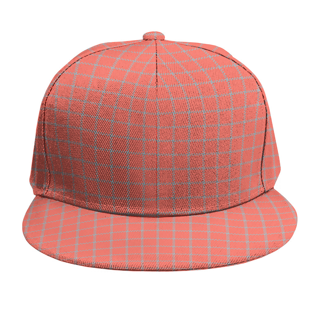 Pastel Red And Grey Tattersall Print Snapback Cap