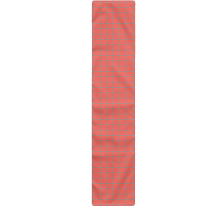 Pastel Red And Grey Tattersall Print Table Runner
