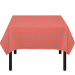 Pastel Red And Grey Tattersall Print Tablecloth