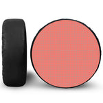 Pastel Red And Grey Tattersall Print Tire Cover