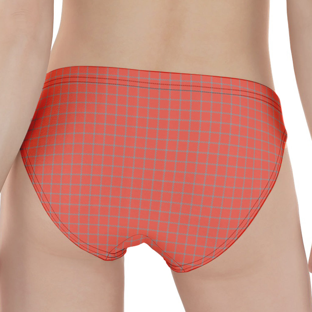 Pastel Red And Grey Tattersall Print Women's Panties