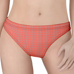 Pastel Red And Grey Tattersall Print Women's Thong