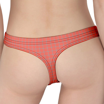 Pastel Red And Grey Tattersall Print Women's Thong