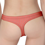 Pastel Red And Grey Tattersall Print Women's Thong