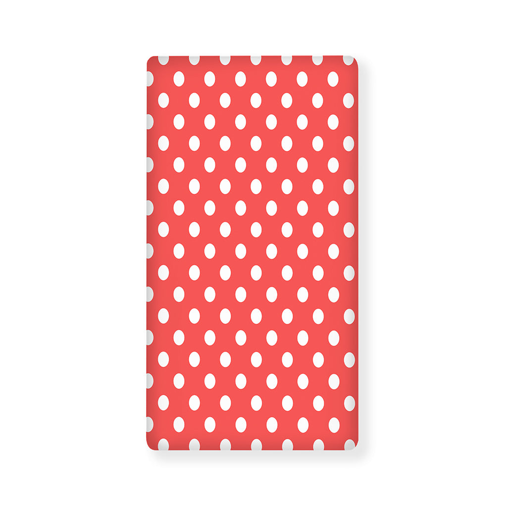 Pastel Red And White Polka Dot Print Baby Crib Sheet