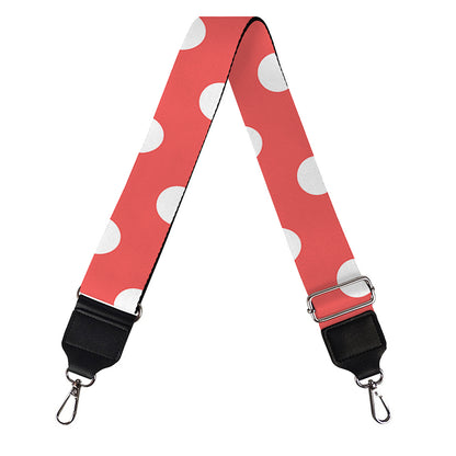 Pastel Red And White Polka Dot Print Bag Strap