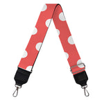 Pastel Red And White Polka Dot Print Bag Strap