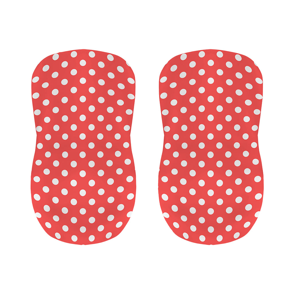 Pastel Red And White Polka Dot Print Bar Stool Covers