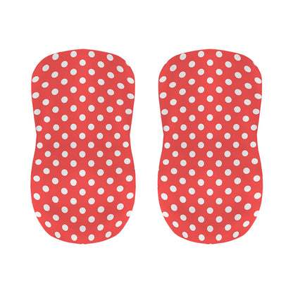 Pastel Red And White Polka Dot Print Bar Stool Covers