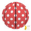 Pastel Red And White Polka Dot Print Basketball