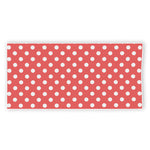 Pastel Red And White Polka Dot Print Beach Towel