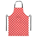 Pastel Red And White Polka Dot Print Bib Apron With Pocket