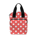 Pastel Red And White Polka Dot Print Bible Tote Bag