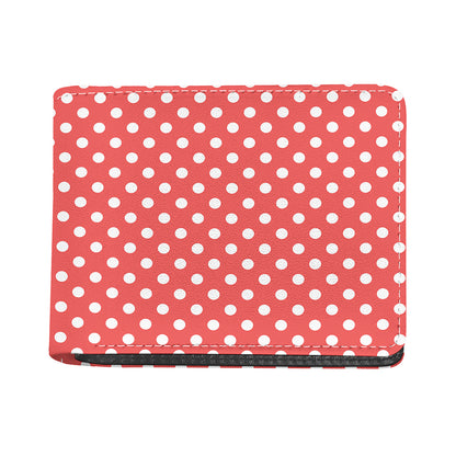 Pastel Red And White Polka Dot Print Bifold Wallet