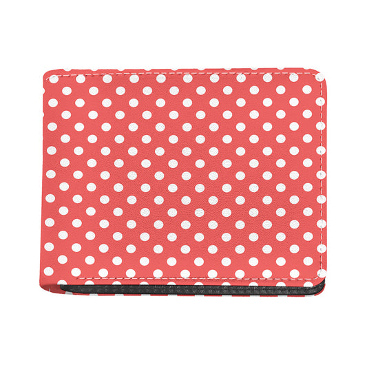 Pastel Red And White Polka Dot Print Bifold Wallet