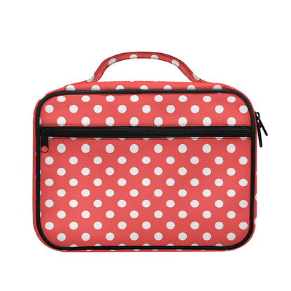 Pastel Red And White Polka Dot Print Briefcase Bible Bag