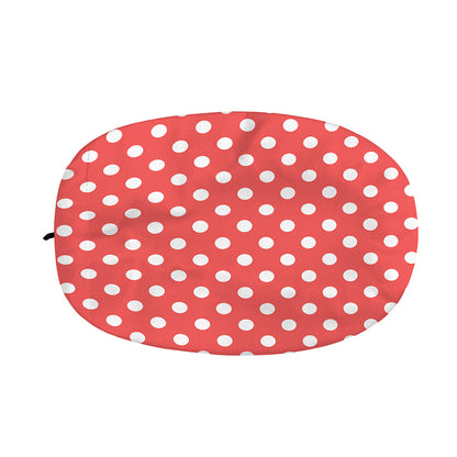 Pastel Red And White Polka Dot Print Car Side Mirror Covers