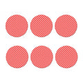 Pastel Red And White Polka Dot Print Coaster Set